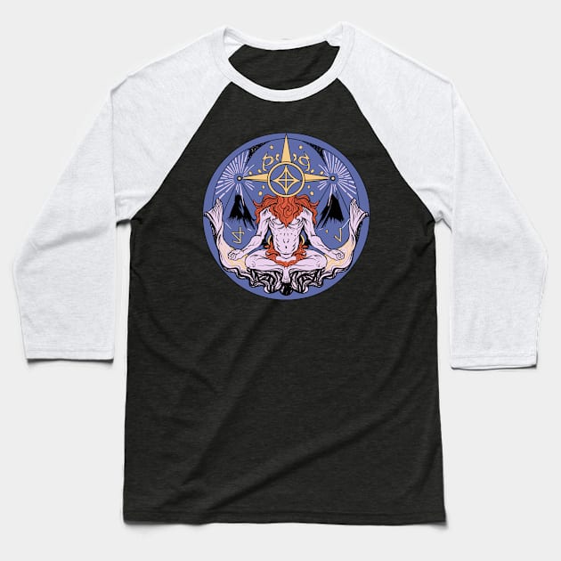 Sacred Symbols: Exploring Spiritual Mysteries Baseball T-Shirt by Lucifer